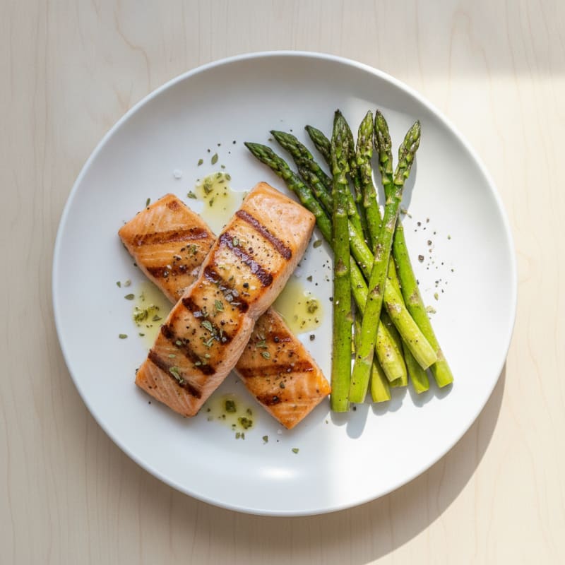 Lemon Herb Grilled Salmon with Asparagus