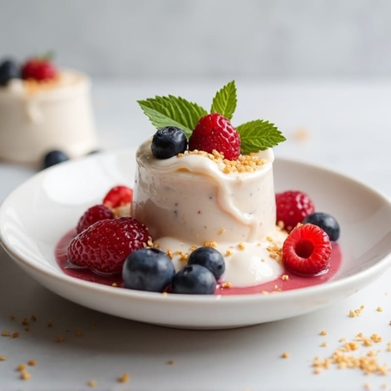 Silky Vanilla Protein Yogurt with Mixed Berries