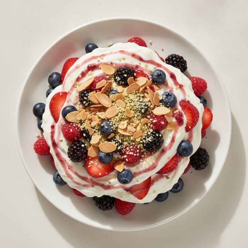 Greek Yogurt Protein Parfait with Mixed Berries
