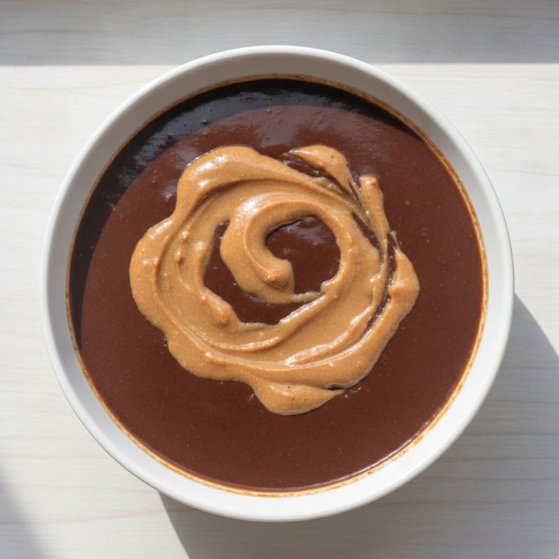 Silky Protein Chocolate Pudding with Almond Butter Swirl
