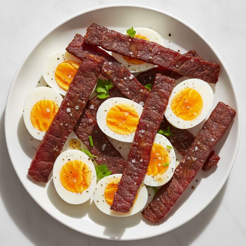 Beef Jerky & Hard-Boiled Egg Duo