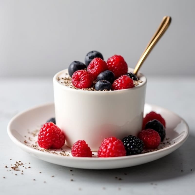 Silky Greek Yogurt Protein Mousse with Mixed Berries