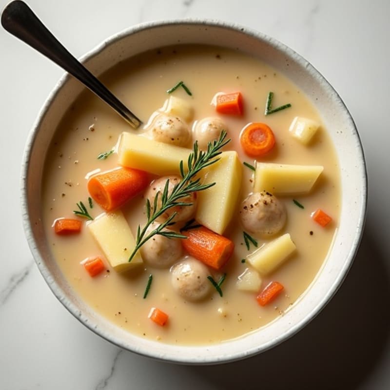 Creamy Clam and Root Vegetable Chowder