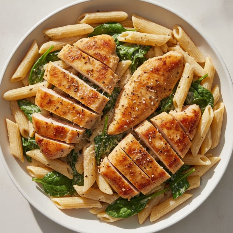Garlic Parmesan Chicken Alfredo Pasta