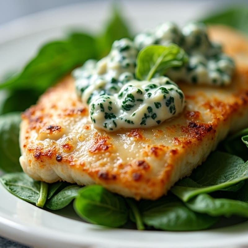 Pan-Seared Chicken with Creamy Spinach Artichoke Sauce