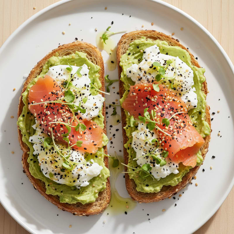 Creamy Zesty Avocado Toast with Everything Bagel