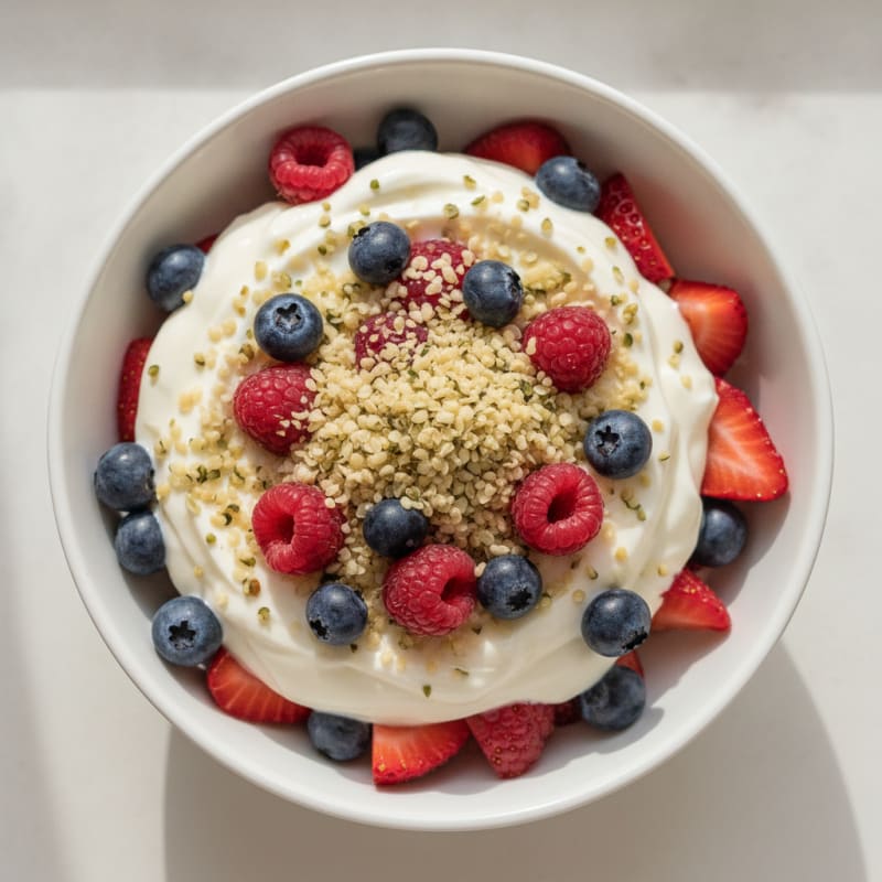 Vanilla Greek Yogurt Protein Parfait with Mixed Berries