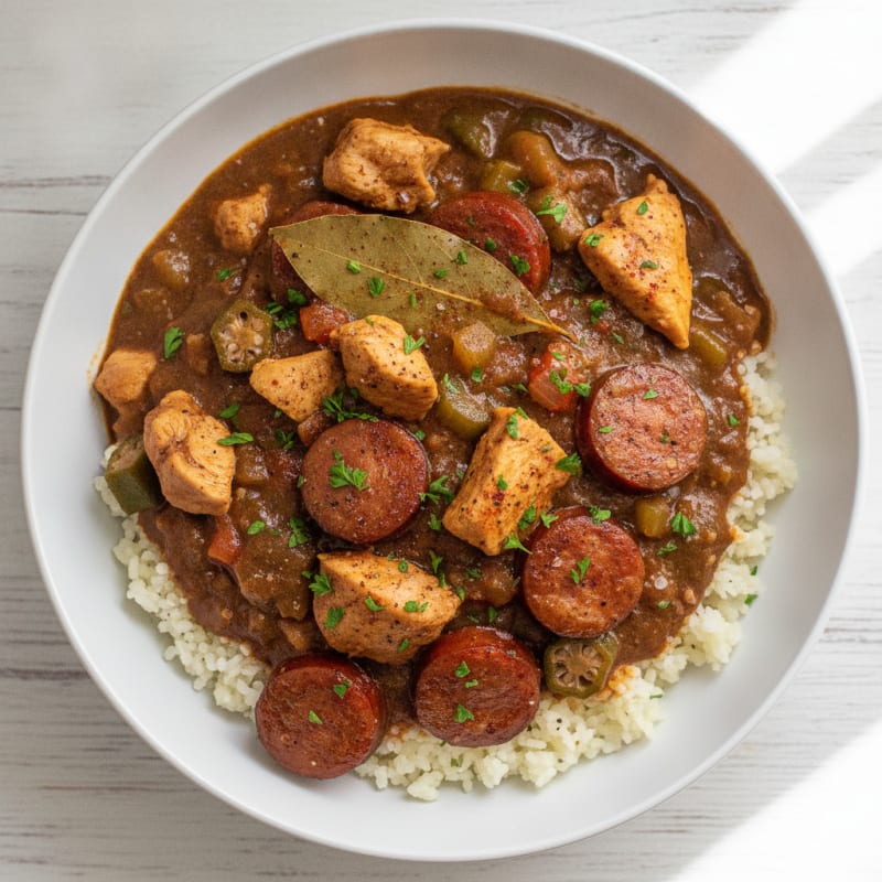 Spicy Creole Chicken and Sausage Gumbo