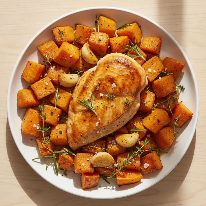 Garlic Herb Roasted Chicken with Root Vegetables