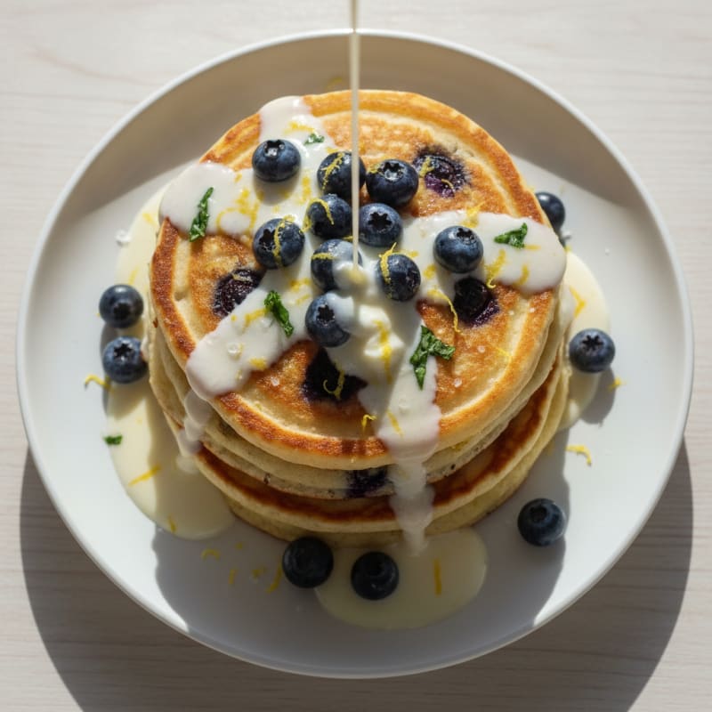 Blueberry Ricotta Pancakes with Lemon Zest