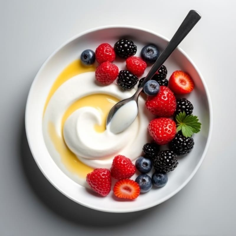 Silky Greek Yogurt Protein Mousse with Mixed Berries