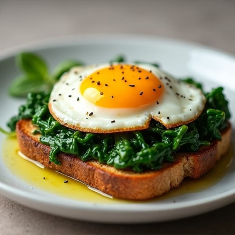 Egg and Spinach Toast with Whole Grain Bread