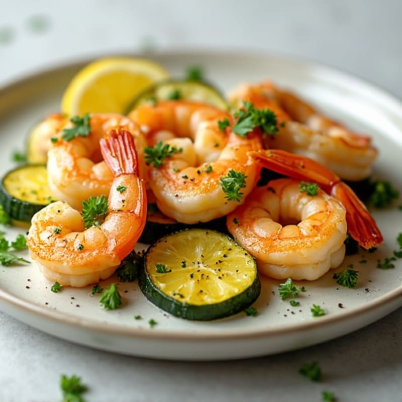 Garlic Butter Pan-Seared Shrimp with Lemon Herb Zucchini