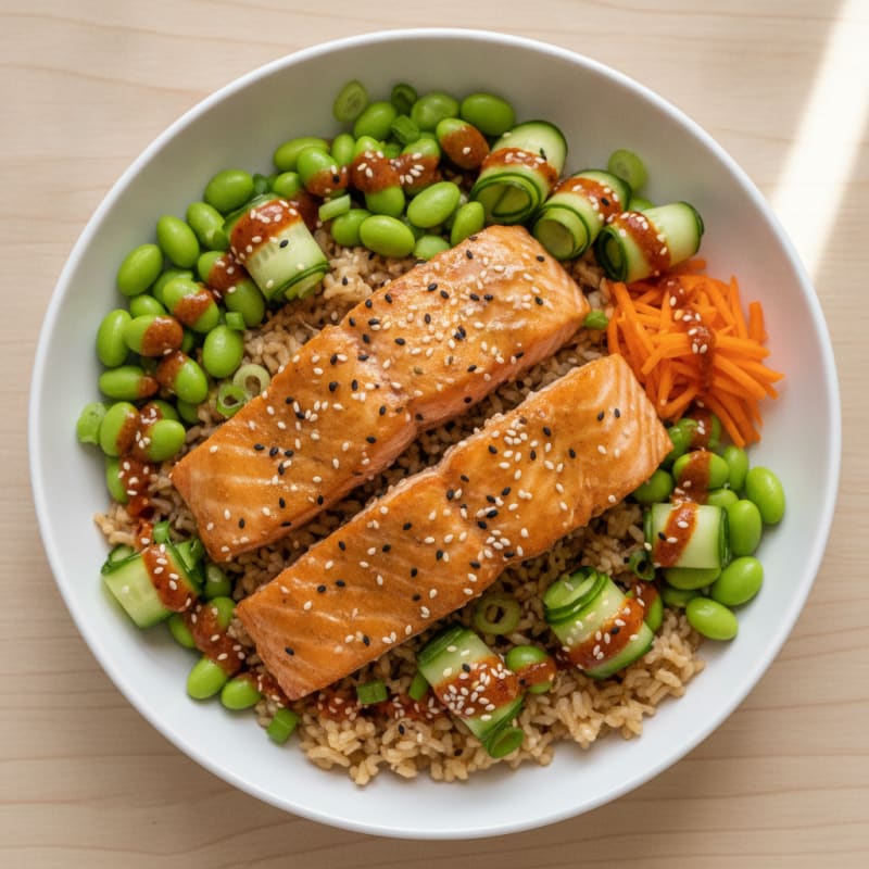 Baked Salmon Poke Bowl