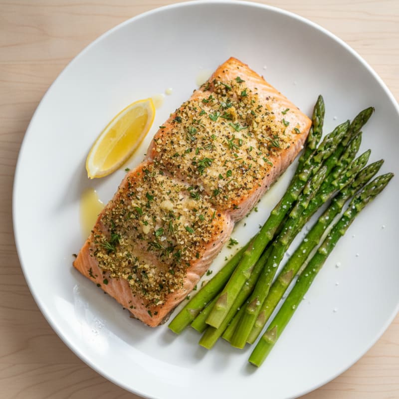 Herb-Crusted Salmon with Roasted Asparagus