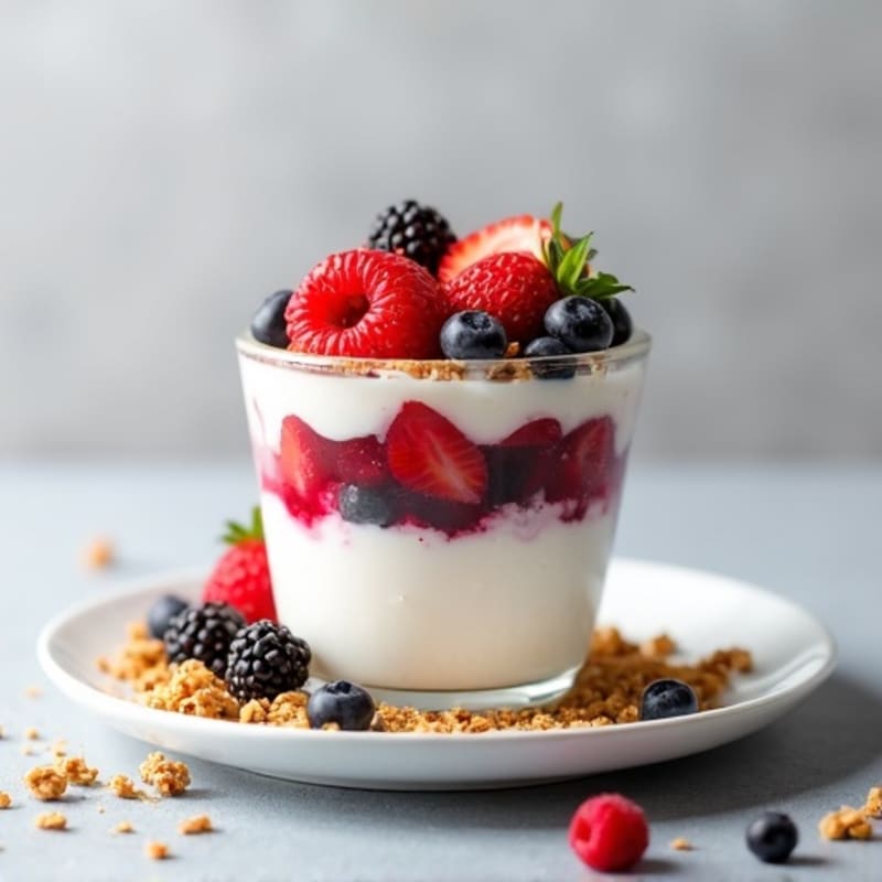 Greek Yogurt Protein Parfait with Mixed Berries