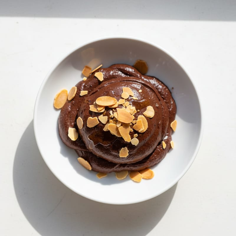 Silky Chocolate Protein Pudding with Almond Crunch