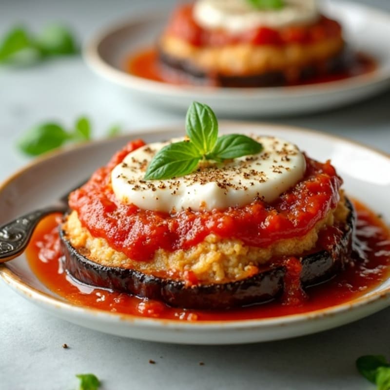 Crispy Baked Eggplant with Fresh Marinara and Creamy Ricotta