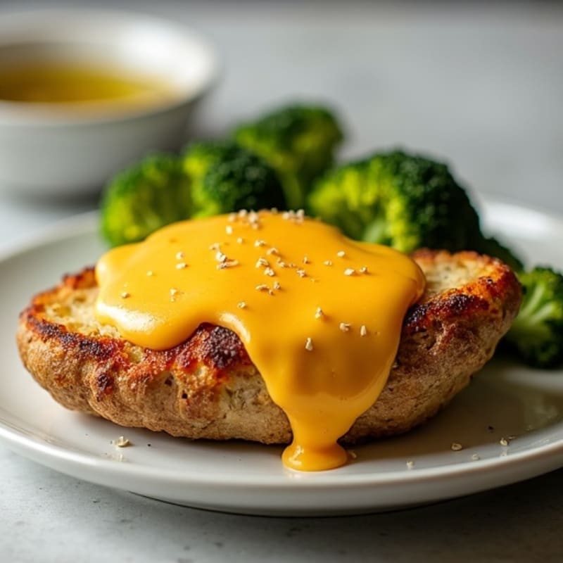 Crispy Baked Potato with Cheesy Chicken and Roasted Broccoli