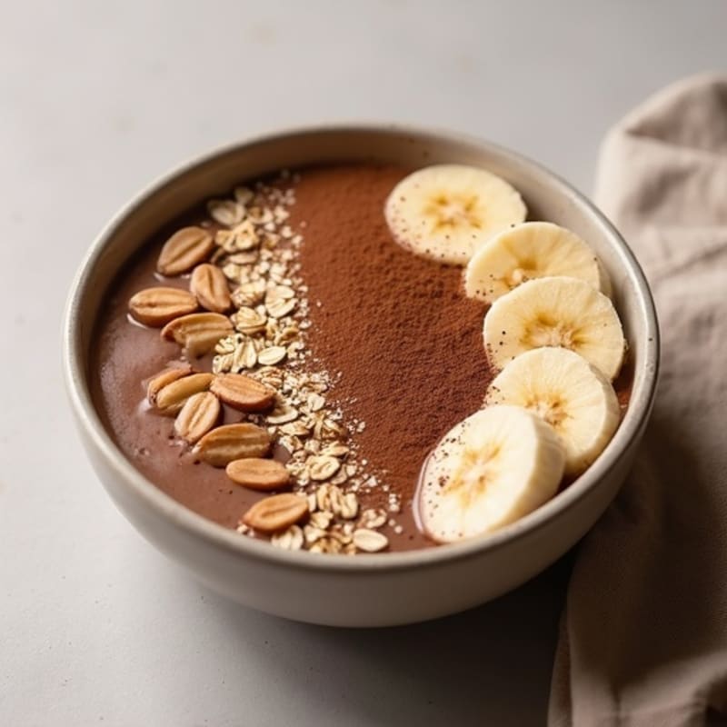 Creamy Chocolate Hazelnut Protein Smoothie Bowl