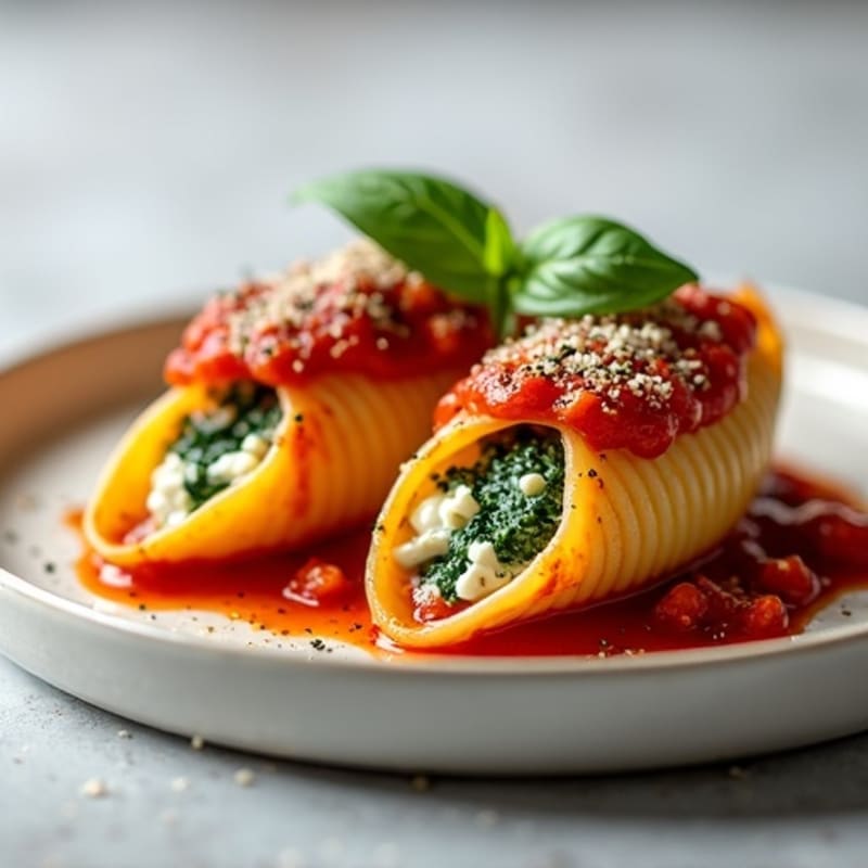 Healthy Creamy Spinach Ricotta Stuffed Shells