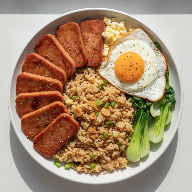 Pan-Seared Spam with Garlic Rice