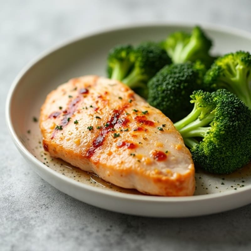 Seared Turkey Breast with Steamed Broccoli