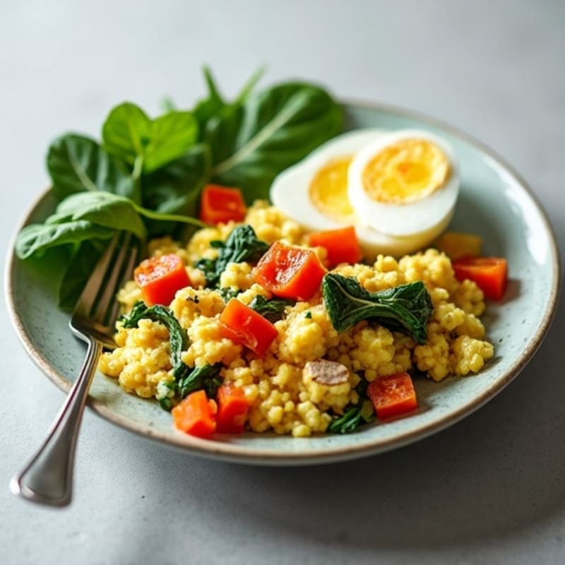 Egg White and Turkey Sausage Scramble with Spinach