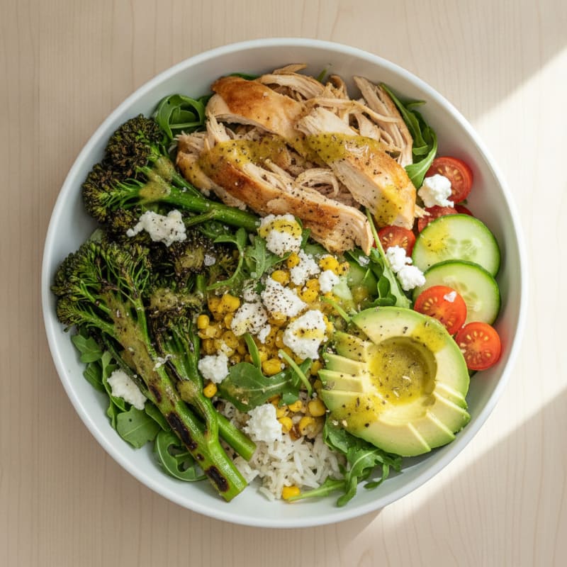 Rotisserie Chicken and Roasted Vegetable Bowl