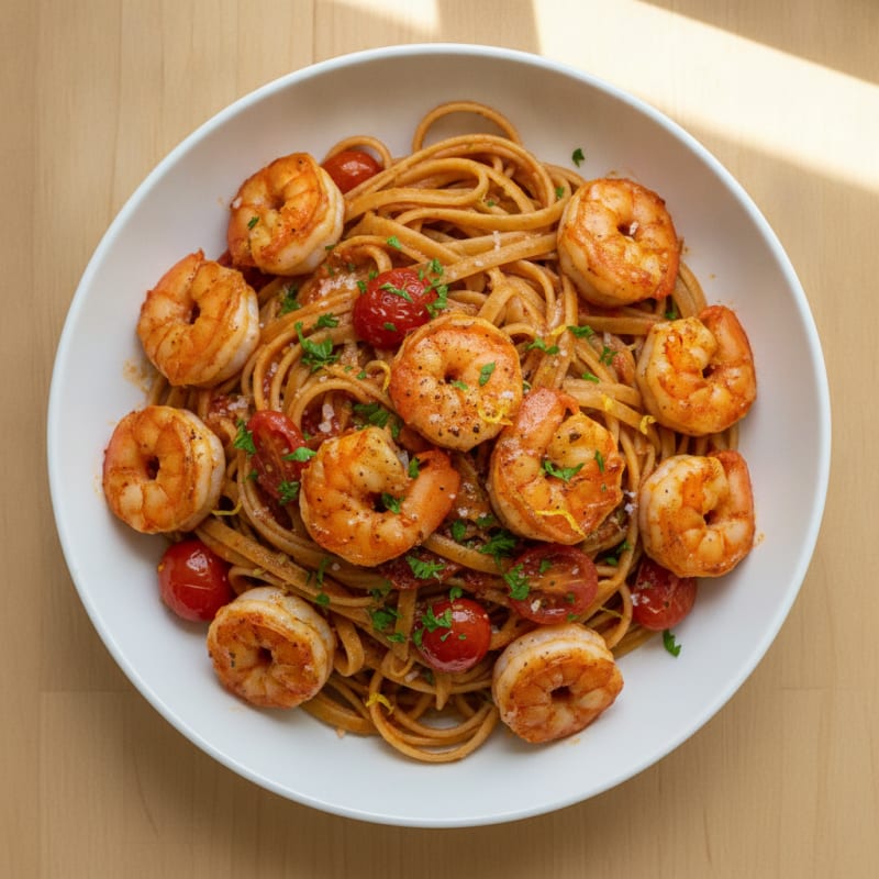 Spicy Calabrian Chili Shrimp Linguine