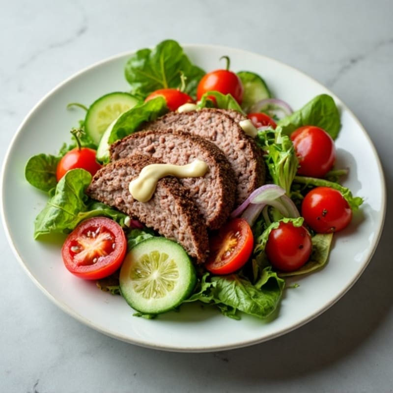 Protein-Packed Lean Ground Beef Chopped Salad with Creamy Tangy Dressing