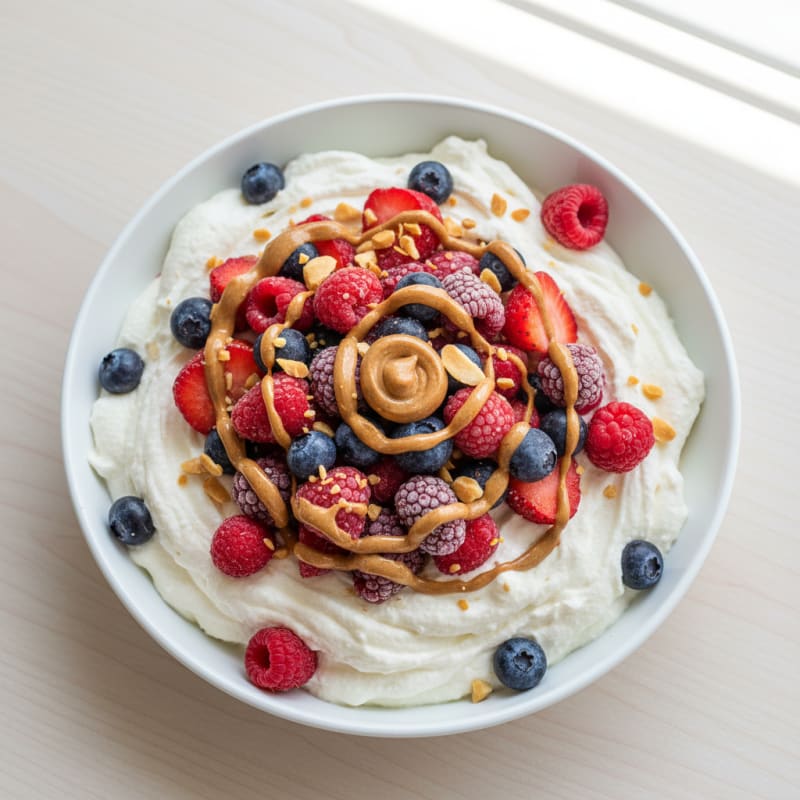Creamy Greek Yogurt Protein Mousse with Mixed Berries