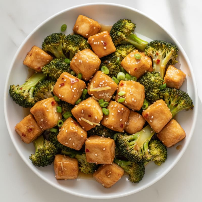 Clean Eating General Tso's Chicken with Broccoli