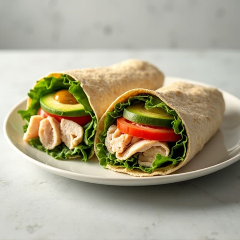 Fresh Turkey Avocado Wrap with Crunchy Greens