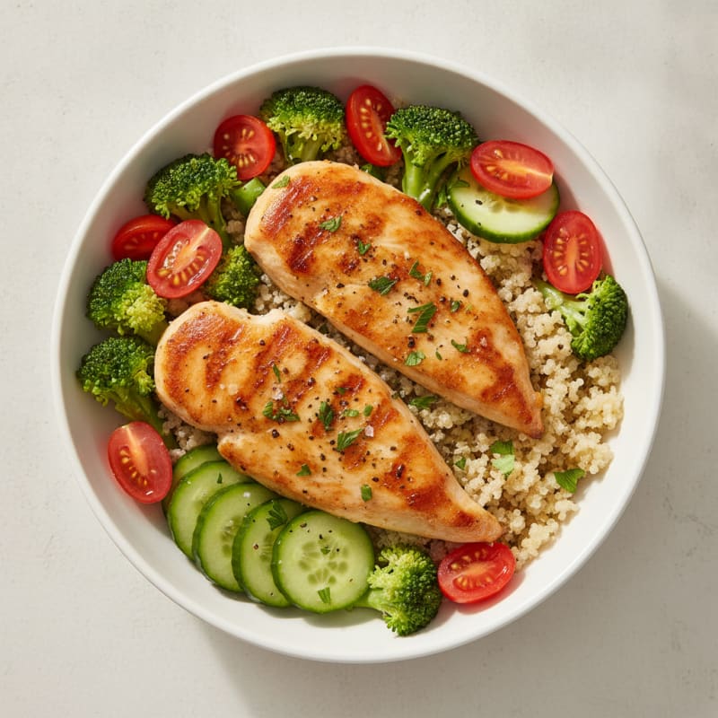 Lemon Herb Chicken and Quinoa Power Bowl