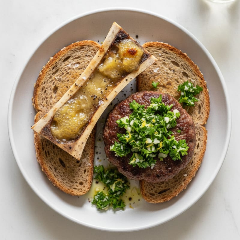 Roasted Bone Marrow with Gremolata Toast