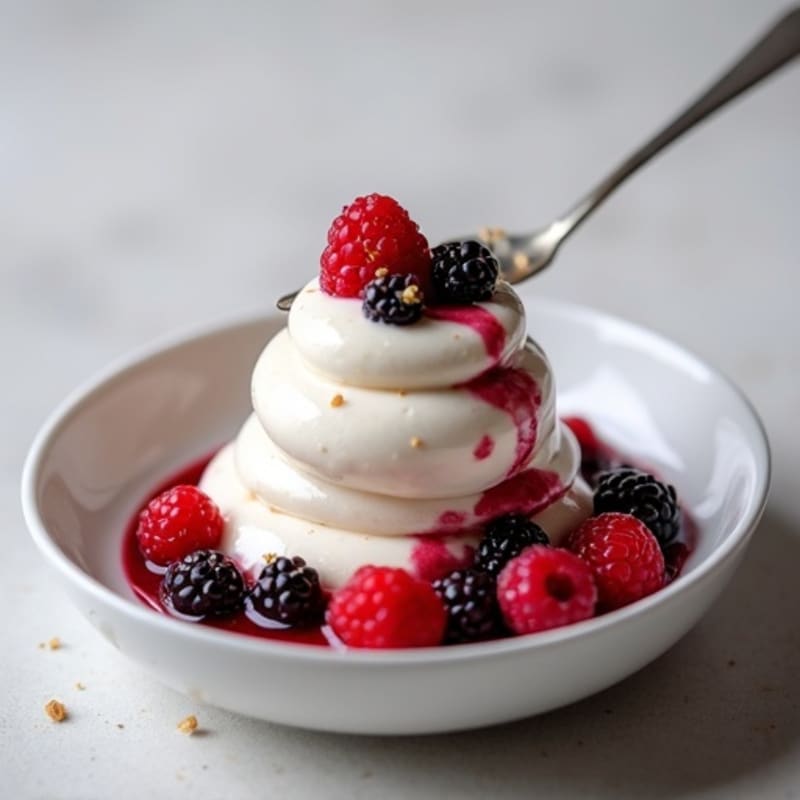 Silky Greek Yogurt Protein Pudding with Mixed Berries