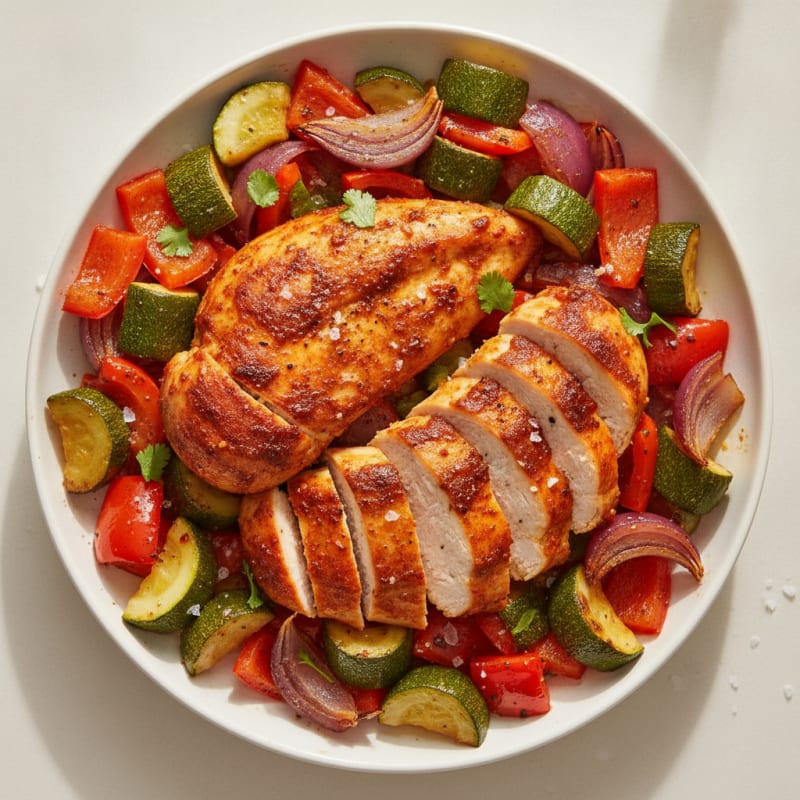 Spicy Harissa Chicken with Roasted Vegetables