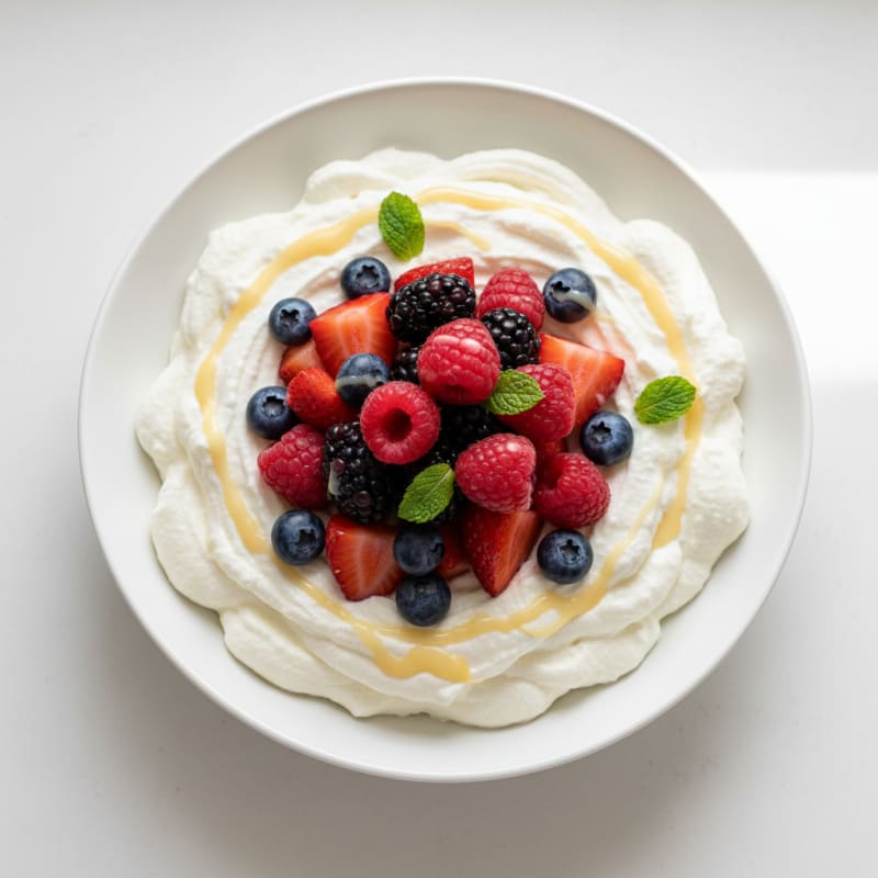 Greek Yogurt Protein Mousse with Mixed Berries