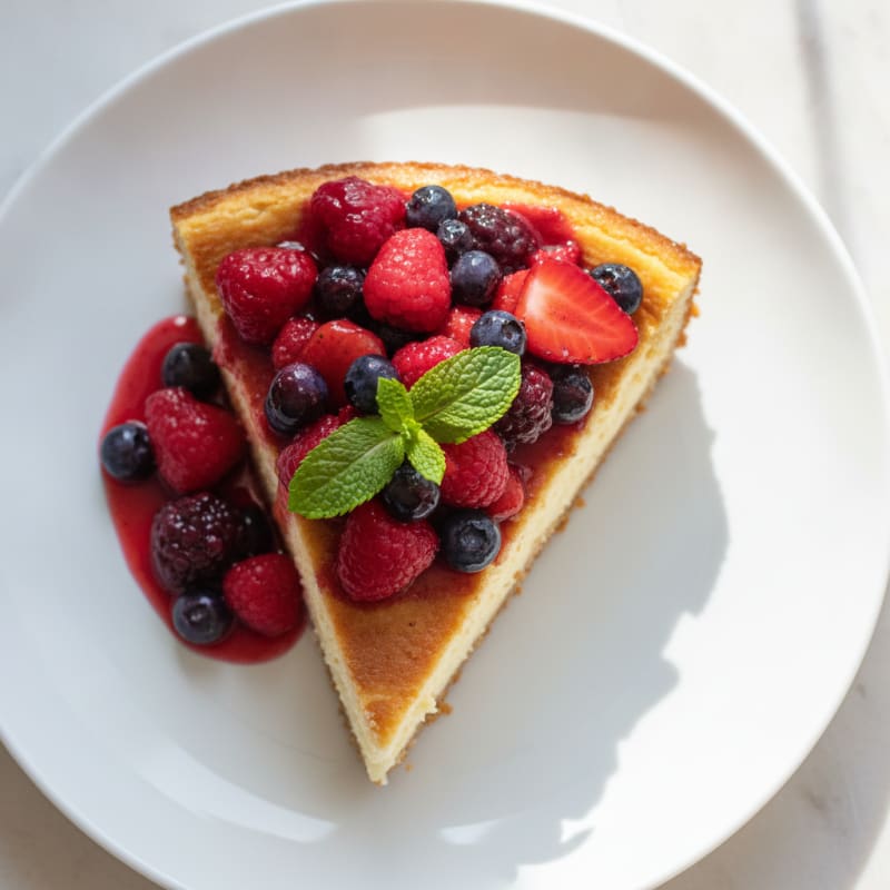Greek Yogurt Protein Cheesecake with Berries