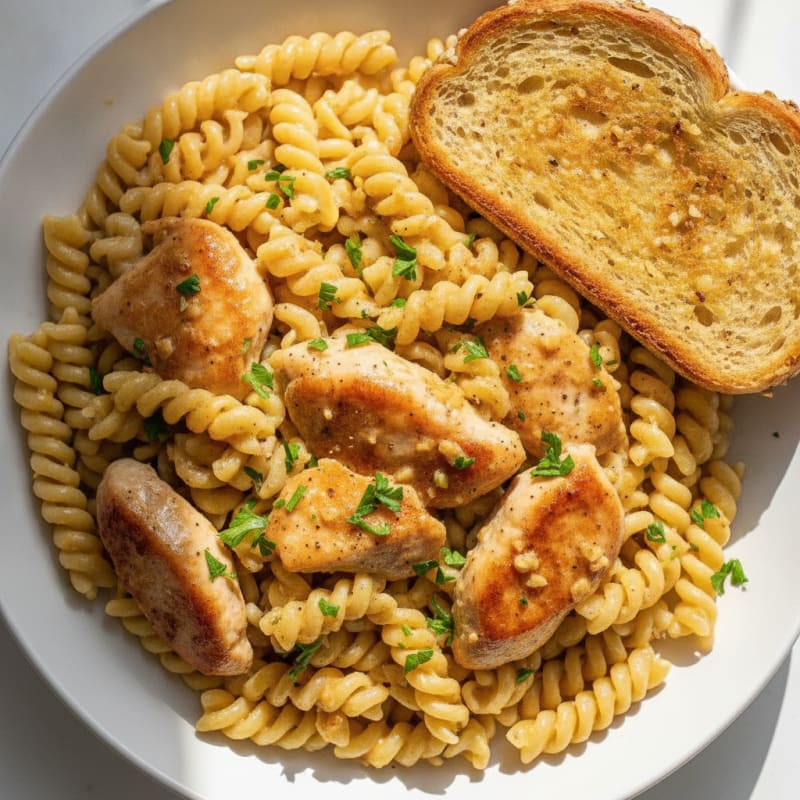Garlic Butter Pasta with Toasted Bread