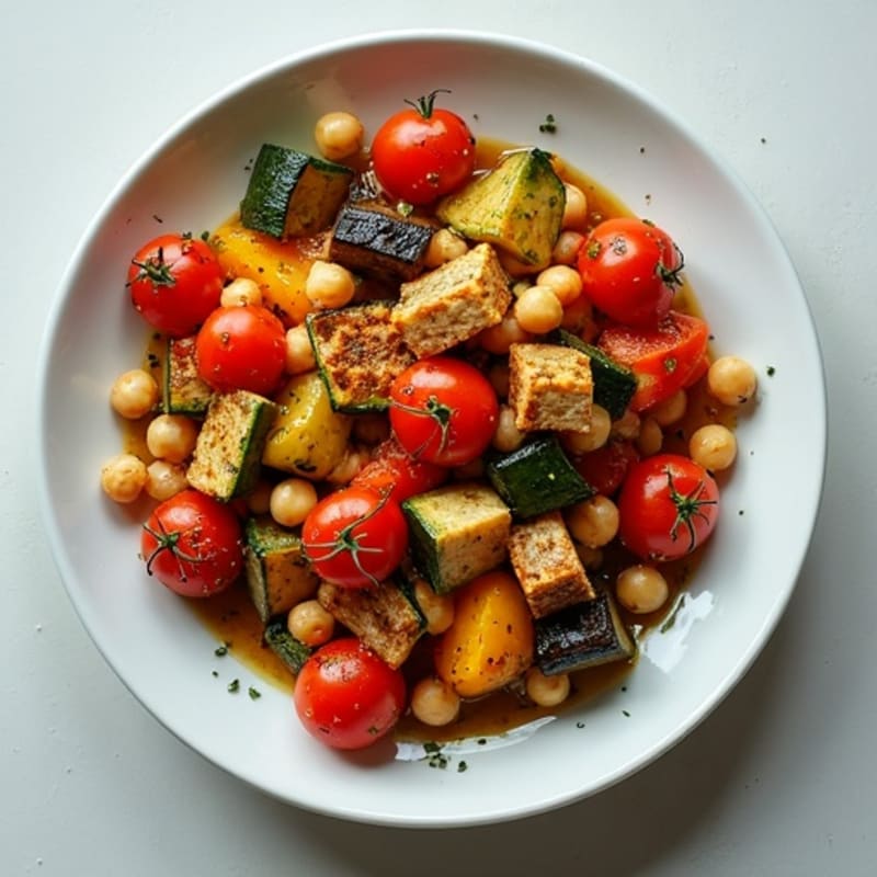 Herb-Roasted Vegetable Ratatouille with Tempeh & Chickpeas