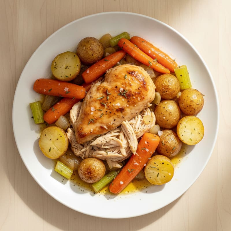 Slow Cooker Herb-Roasted Chicken with Vegetables