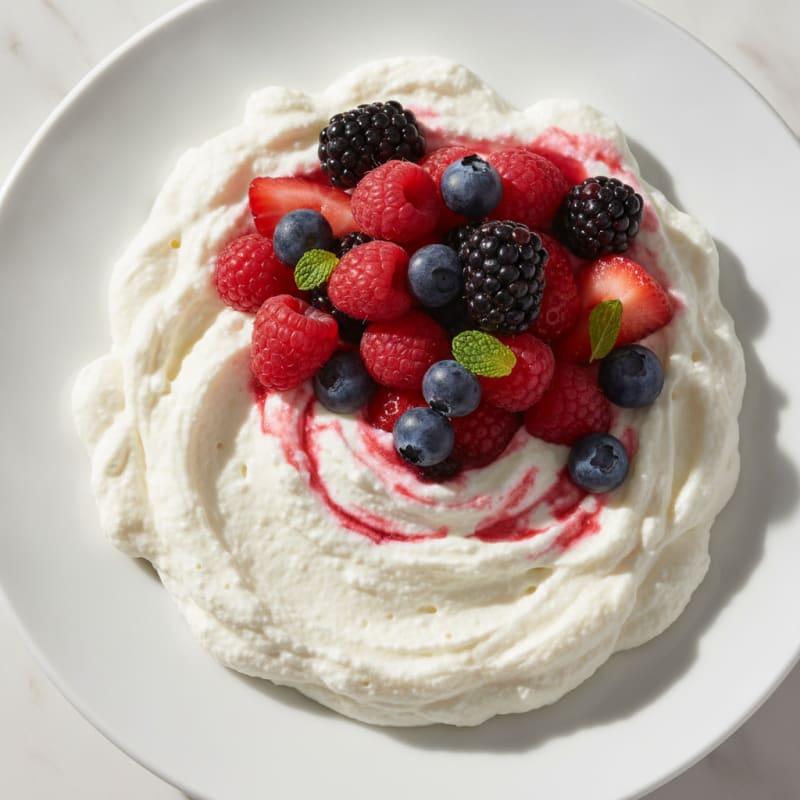 Silky Greek Yogurt Protein Mousse with Mixed Berries