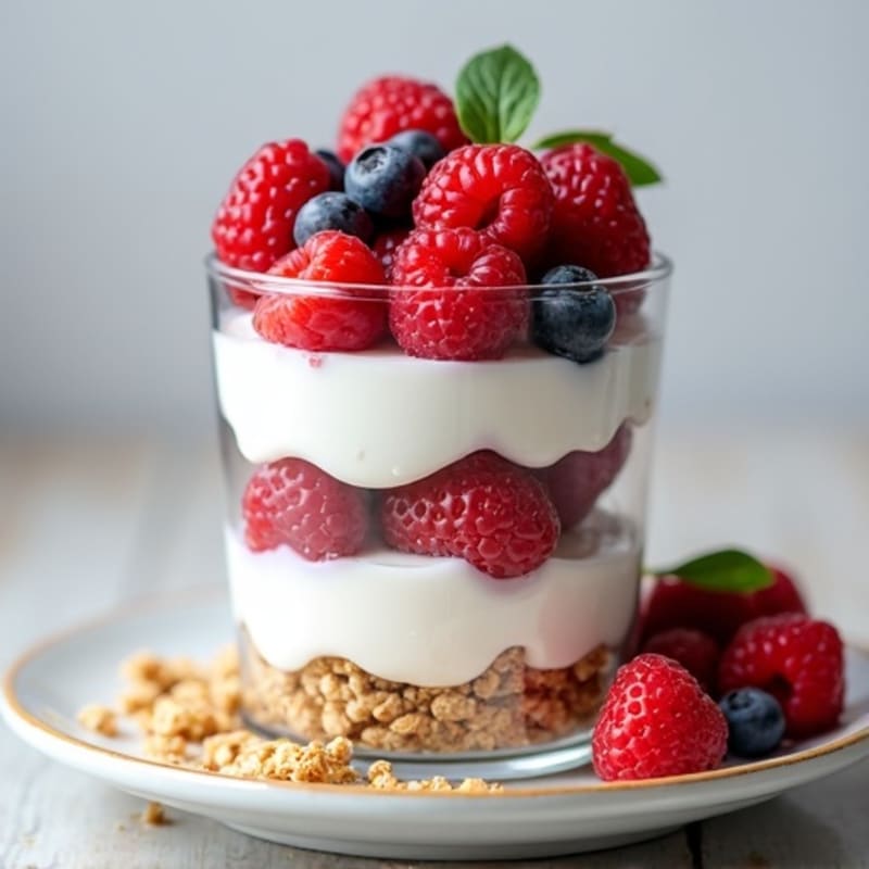 Greek Yogurt Protein Parfait with Mixed Berries