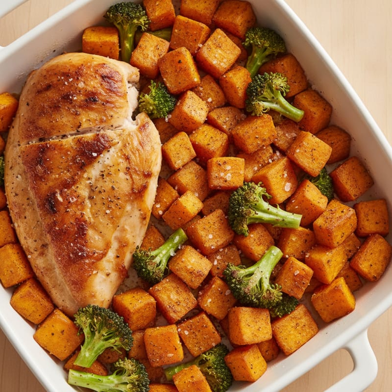 Baked Chicken and Sweet Potato Medley