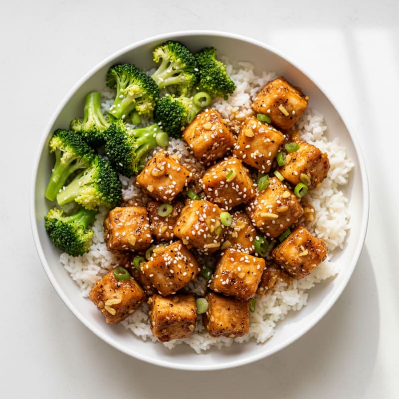 Crispy Honey-Garlic Chicken Bowls