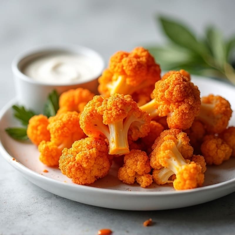 Crispy Buffalo Roasted Cauliflower Bites