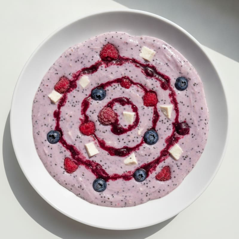 Silky Tofu Protein Smoothie with Chia and Berries