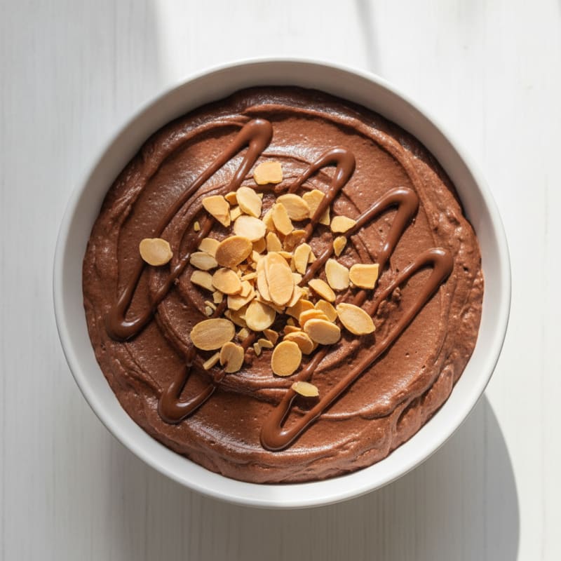 Silky Chocolate Protein Pudding with Almonds